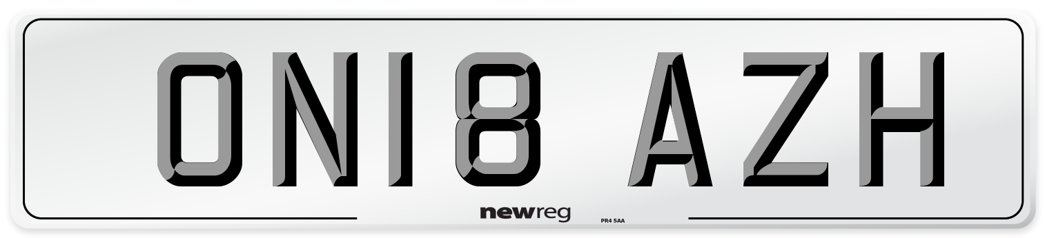 ON18 AZH Number Plate from New Reg